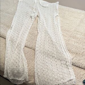 BECCA White Lace Swim Coverup Pants